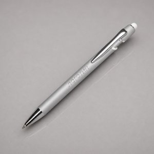 Ручка-стилус металлическая шариковая Sway  Monochrome с цветным зеркальным слоем, серебристый с белым