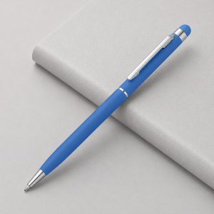 Ручка-стилус шариковая Jucy Soft с покрытием soft touch, светло-синий