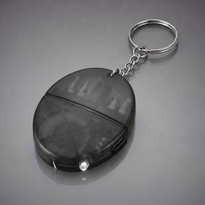 Брелок-рулетка с набором отверток и фонариком, серый