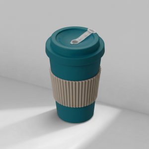 Термокружка Muffin из натуральных волокон, бензиновый синий