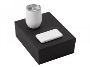 Подарочный набор с термокружкой и повербанком С2, 10000 mAh, белый
