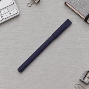 Ручка картонная с колпачком Recycled, темно-синий (Р)