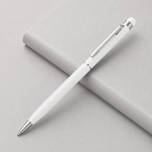 Ручка-стилус шариковая Jucy Soft с покрытием soft touch, белый (Р)