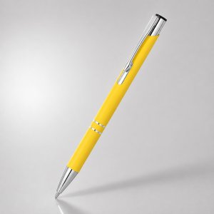 Ручка металлическая шариковая C1 софт-тач, желтый