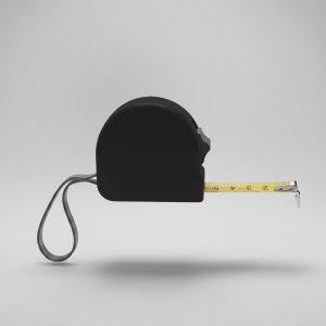 Рулетка 3м Meter, софт-тач, черный
