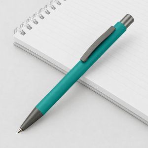 Ручка металлическая soft touch шариковая Tender, бирюзовый