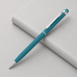 Ручка-стилус шариковая Jucy Soft с покрытием soft touch, бирюзовый