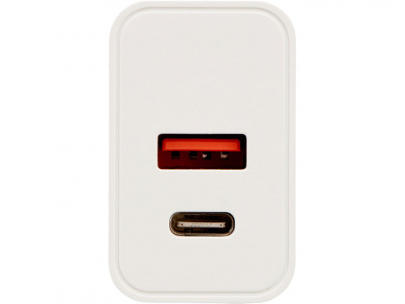 Сетевое зарядное устройство c выходами USB-A и USB-C Recharger Pro, быстрая зарядка QC/PD, 30 Вт, белый