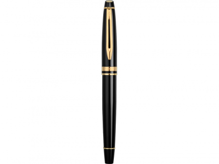 Ручка-роллер Waterman Expert 3, цвет: Black Laque GT, стержень: Fblk