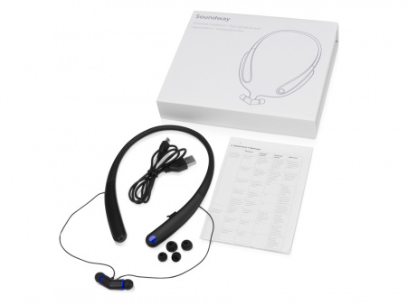 Беспроводные наушники с микрофоном Soundway, черный/синий