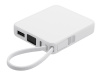 Внешний аккумулятор со встроенным кабелем USB-C Дэнси, 5000 мАч, белый