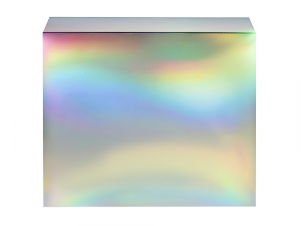Подарочная коробка с голографическим шубером без печати Aurora, L, 260х260х100 мм.