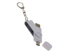 USB-флешка на 128 Гб 2 в 1 поворотный механизм, c дополнительным разъемом Type-C с одноцветным металлическим клипом, белый