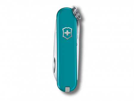 Нож-брелок VICTORINOX Classic SD Colors Mountain Lake, 58 мм, 7 функций, тёмно-бирюзовый