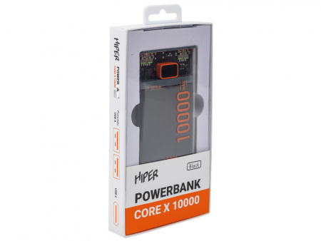 Внешний аккумулятор CORE X, 10000 mAh, черный