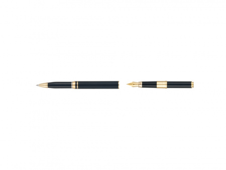 Ручка 2 в 1 шариковая и перьевая Pierre Cardin коллекция 2 в 1 | COMBI PEN. Корпус - латунь. Материал клипа - сталь. Цвет - черный. Упаковка Е