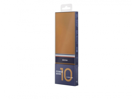 Внешний аккумулятор Rombica NEO ARIA Sienna, 10000мАч, Soft-touch, PD, QCharge, Type-C, охра/синий