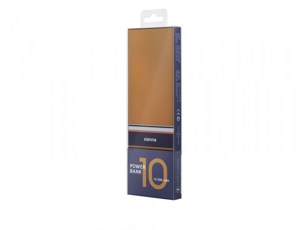 Внешний аккумулятор Rombica NEO ARIA Sienna, 10000мАч, Soft-touch, PD, QCharge, Type-C, охра/синий
