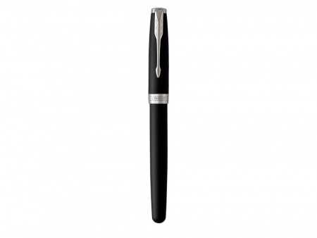 Ручка роллер Parker Sonnet  Lacquer Deep Black CT, стержень: F, цвет чернил: black, в подарочной упаковке