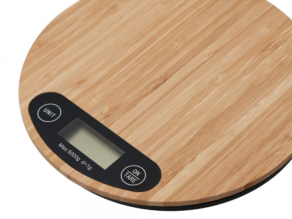 Бамбуковые кухонные весы Scale, натуральный