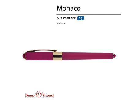 Ручка пластиковая шариковая Monaco, 0,5мм, синие чернила, пурпурный