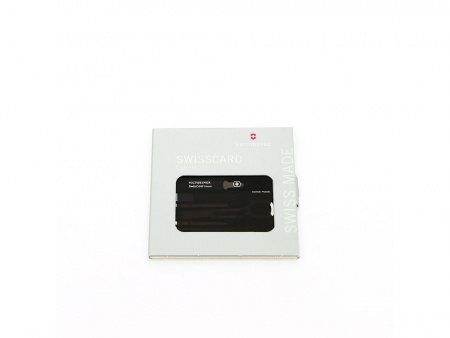 Швейцарская карточка VICTORINOX SwissCard Classic, 10 функций, полупрозрачная чёрная