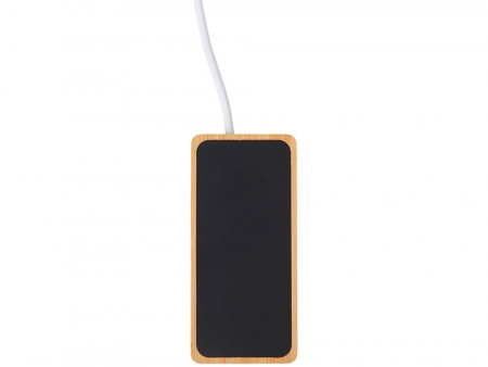 USB хаб с подсветкой лого Reedia S5, 3*USB, 1*Type C, бамбук, черный