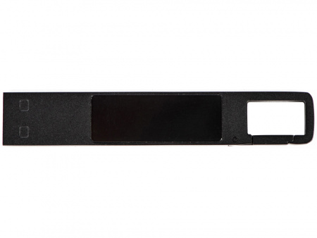 USB 2.0- флешка на 32 Гб c подсветкой логотипа Hook LED, темно-серый, синяя подсветка