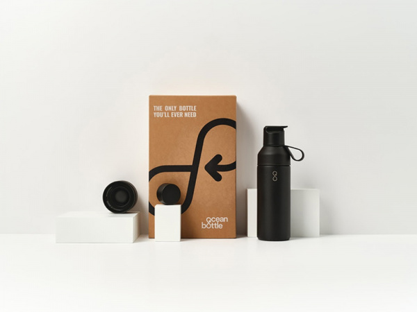 Подарочный набор Ocean Bottle 3-в-1 объемом 500 мл - Obsidian Black