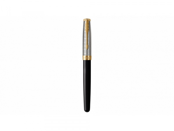 Ручка-роллер Parker Sonnet Premium Refresh BLACK GT, стержень: F, цвет чернил: black, в подарочной упаковке