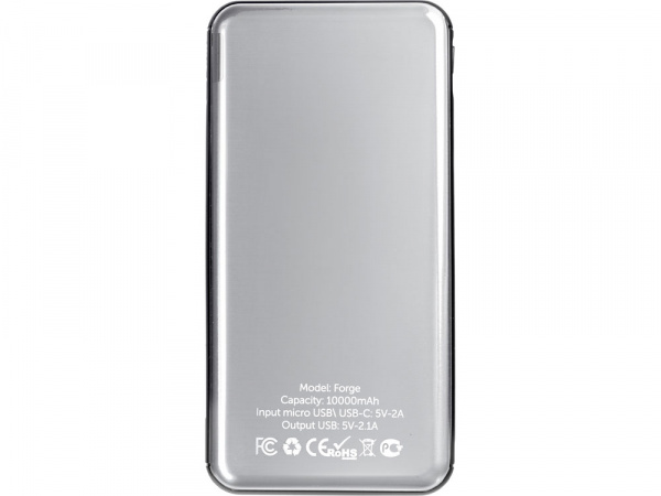 Внешний аккумулятор Forge, Evolt, металл, 10000mah, белый (P)