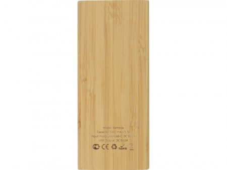 Внешний аккумулятор из бамбука Bamboo, 5000 mAh