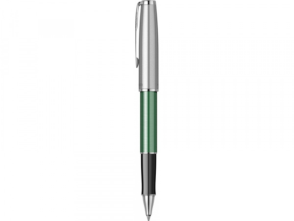 Ручка-роллер Parker Sonnet Essentials Green SB Steel CT, цвет чернил black, перо: F, в подарочной упаковке.