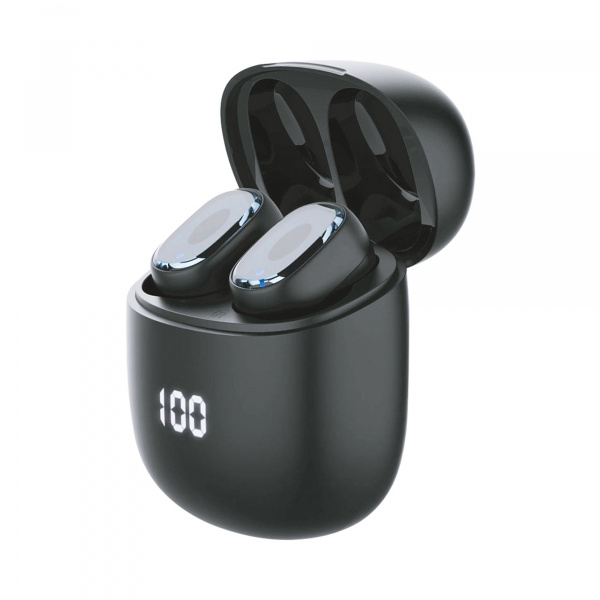 Беспроводные наушники с микрофоном Air Buds Pro, TWS, BT 5.3, LED, 300 мАч, черный, Deppa