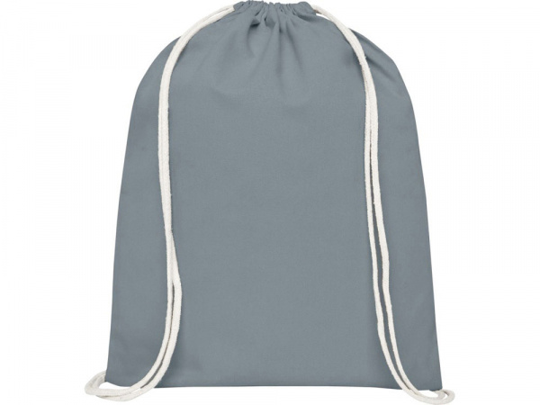 Рюкзак со шнурком Tenes из хлопка плотностью 140 г/м2, серый