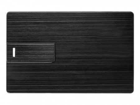 Флеш-карта USB 2.0 16 Gb в виде металлической карты Card Metal, черный