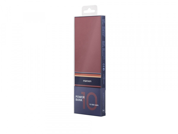 Внешний аккумулятор Rombica NEO ARIA Maroon, 10000мАч, Soft-touch, PD, QCharge, Type-C, бордовый/син
