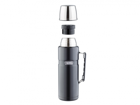 Термос со стальной колбой тм THERMOS SK2020 Matte Black King Stainless Steel Vacuum Flask. 2.0L, черный