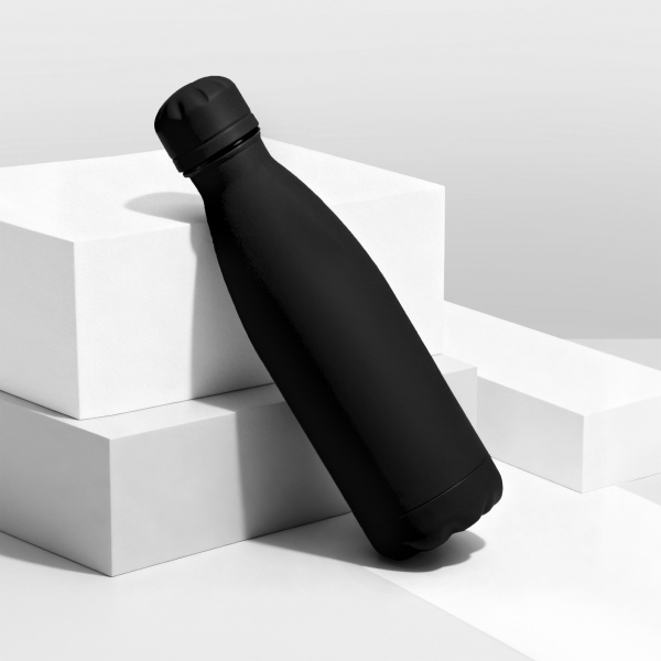 Подарочный набор с термобутылкой и повербанком С1, 5000 mAh, черный